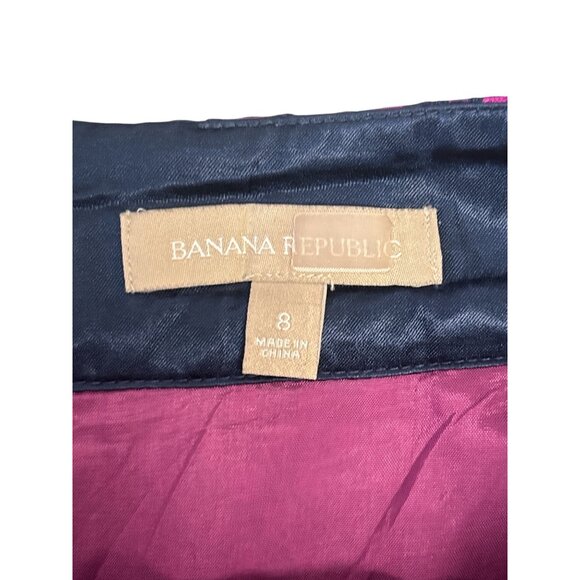 Banana Republic Womens Fuchsia Geometric Pencil Skirt Size 8 Polyester & Acetate - Picture 4 of 7